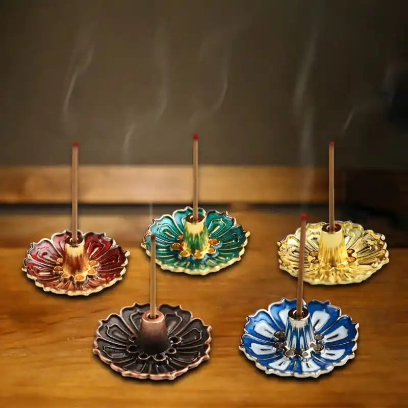 Elegant Lotus Metal Incense Burner For Aromatherapy Relaxation Home Decor