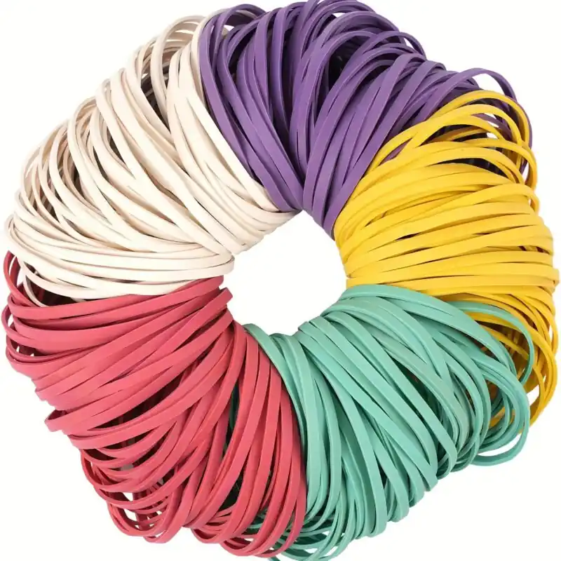 100pack Durable Multicolor Elastic Rubber Bands For Office School Home