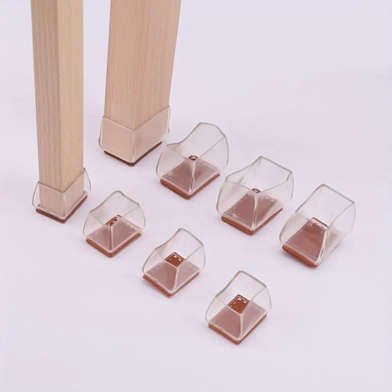 4pack Silicone Chair Leg Floor Protectors Antiscratch Noisereducing Smooth Glide
