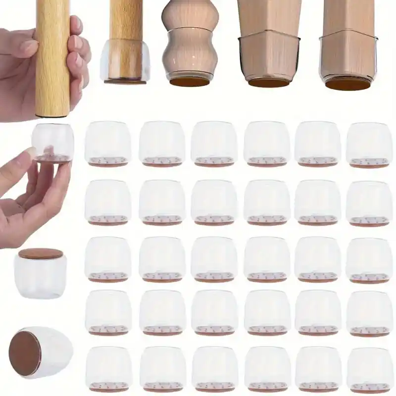 32pcs Silicone Chair Leg Protectors Noise Reduction Scratch Prevention Easy Slipon