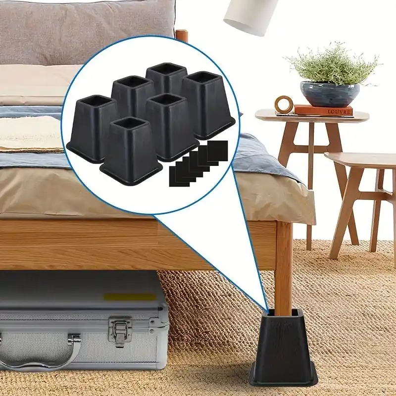 6pack Heavyduty Nonslip 6inch Furniture Risers 2200 Lbs Support