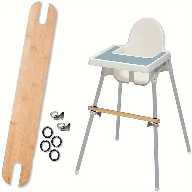Adjustable Nonslip Bamboo Footrest For Ikea Antilop High Chair Accessories
