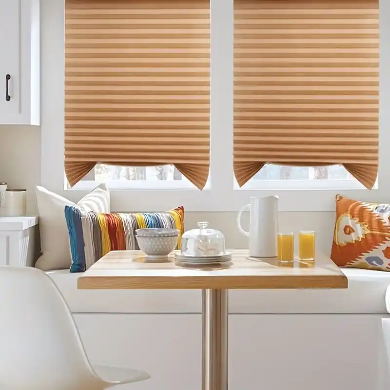 Blackout Door Curtain Pleated Sunshade For Privacy Light Control