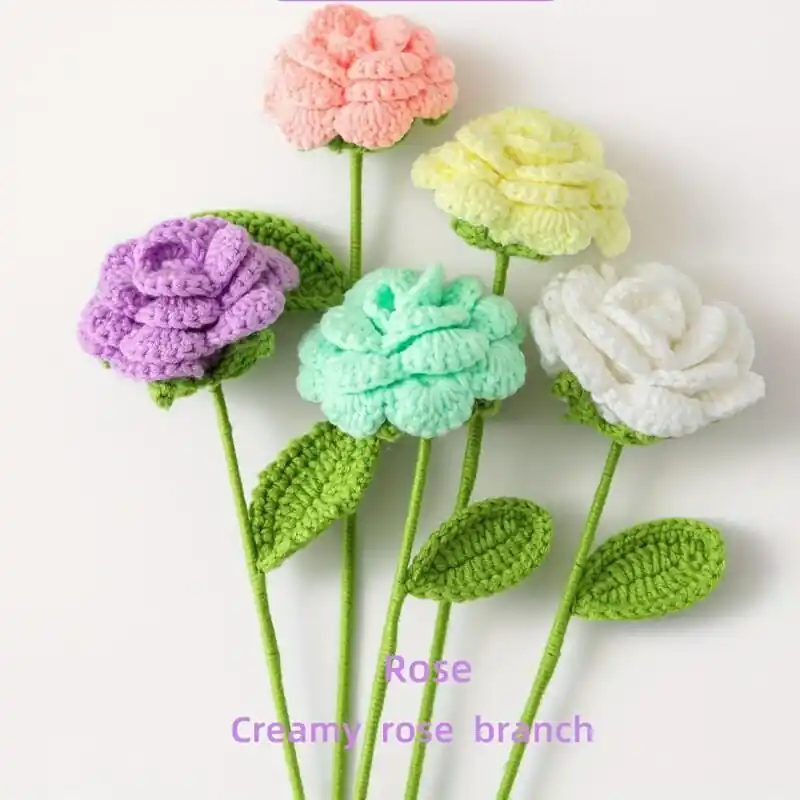 Handcrafted Wool Crochet Rose Elegant Home Dcor Perfect Gift