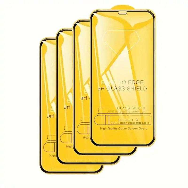4pack 9d Tempered Glass Iphone Screen Protectors Antiscratch Antifingerprint