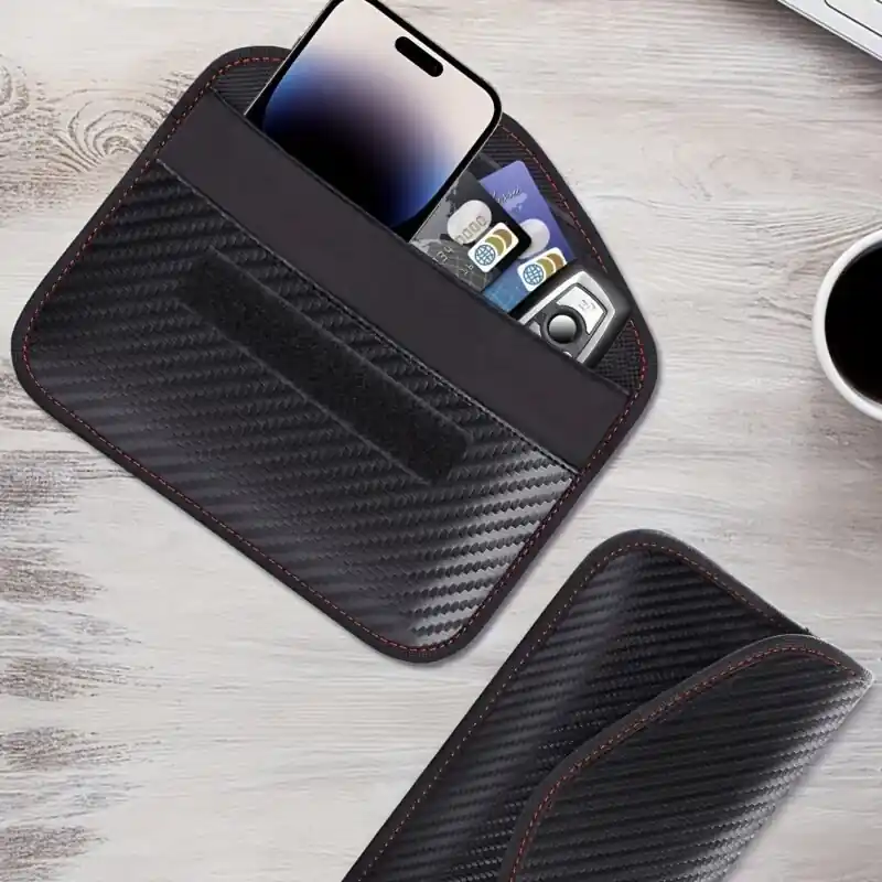 Rfid Blocking Bag Carbon Fiber Shield For Phone Key Fob