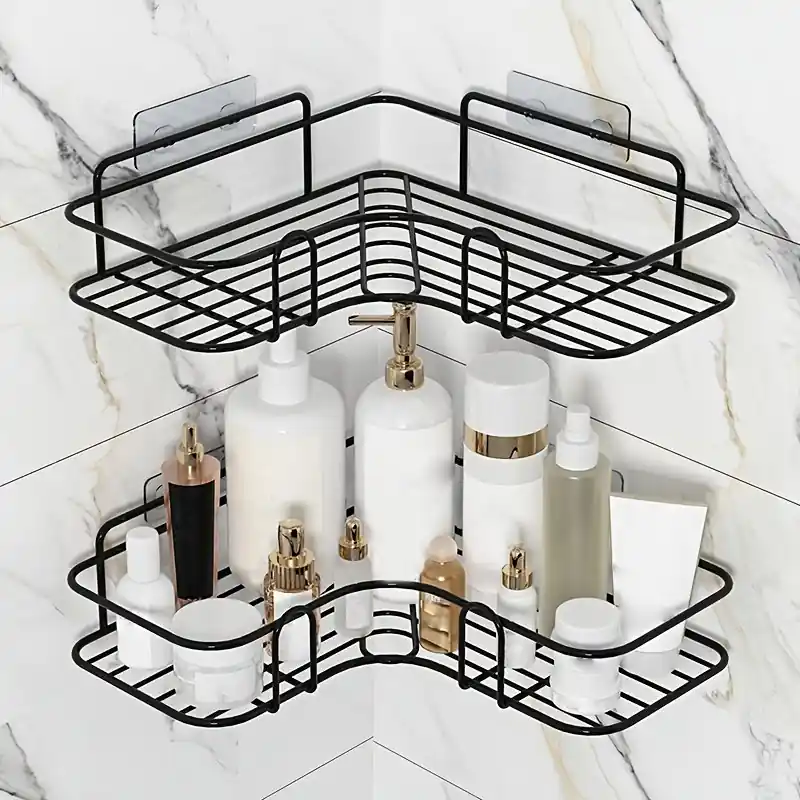 Punchfree Corner Storage Shelf Spacesaving Moistureresistant Easy Install Bathroom Rack