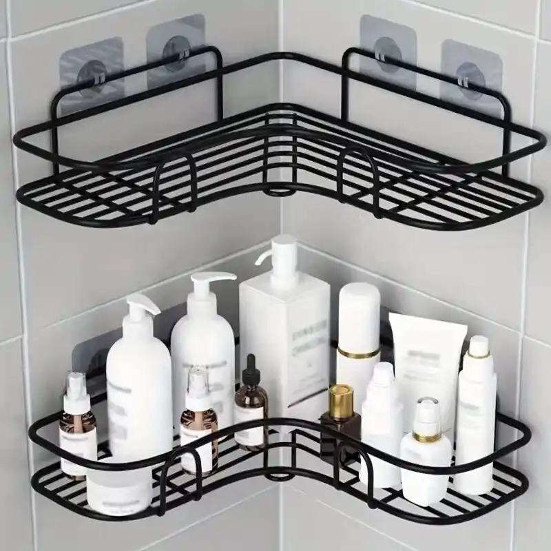 Rustproof Nopunch Triangle Shower Caddy Shelf For Bathroom Kitchen