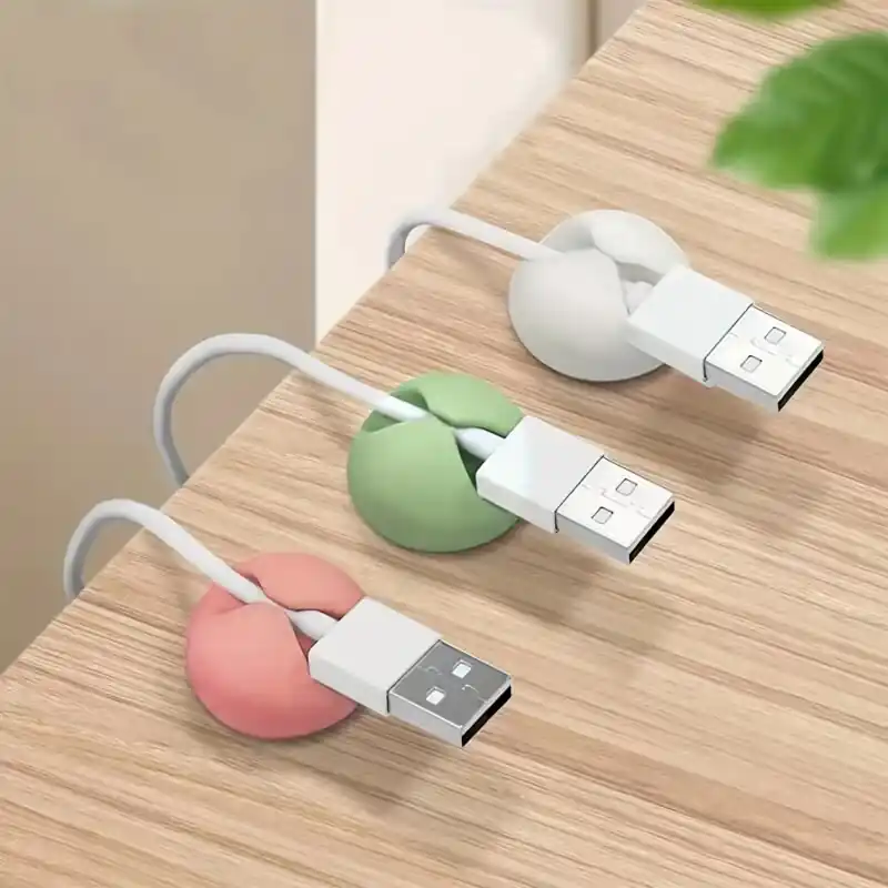 6pack Multicolor Desk Cable Managers Clips Holders Adhesive Organizers