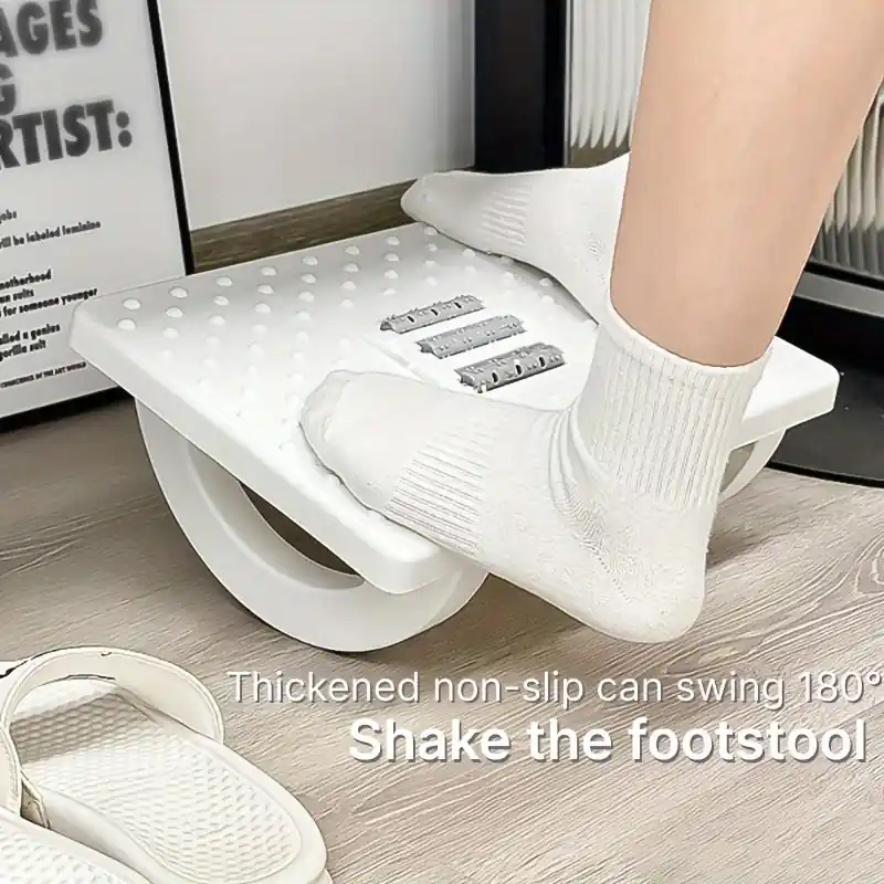 Ergonomic Foot Stool With Massage Pedal For Office Desk Relief