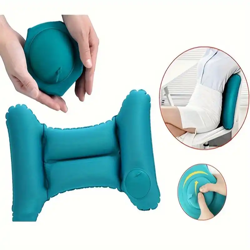 Compact Ergonomic Inflatable Lumbar Pillow Ultimate Travel Comfort Support