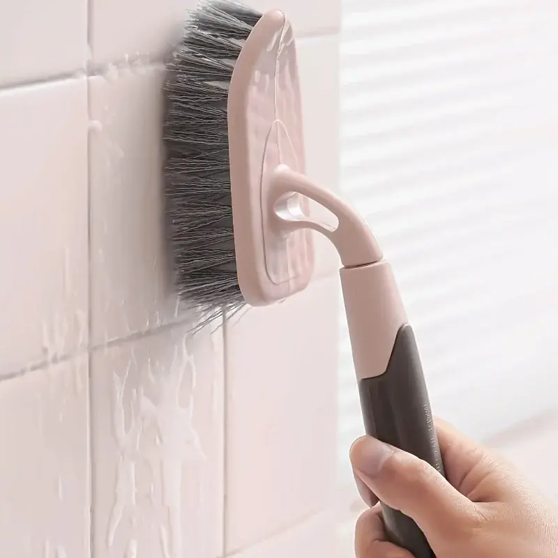 Heavyduty Bathroom Tile And Floor Scrub Brush With Handle Hard Bristles