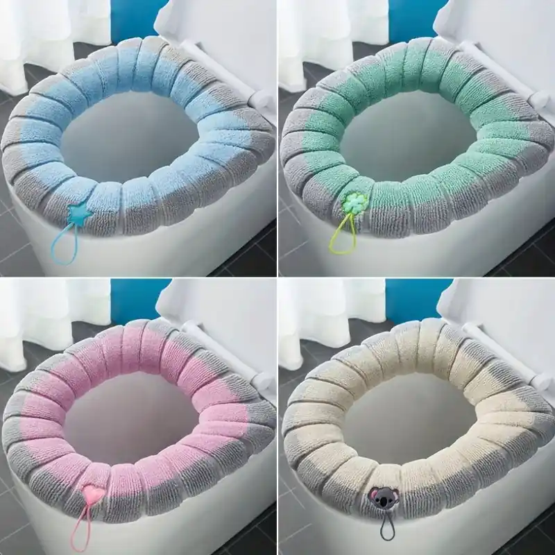 Hygienic Cushioned Toilet Seat Cover Nonelectric Easyclean Twotone Design