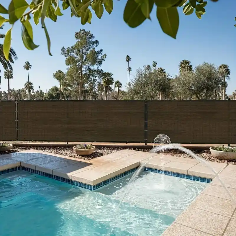 Brown Balcony Privacy Screen Uvresistant Mesh With Easyinstall Ties