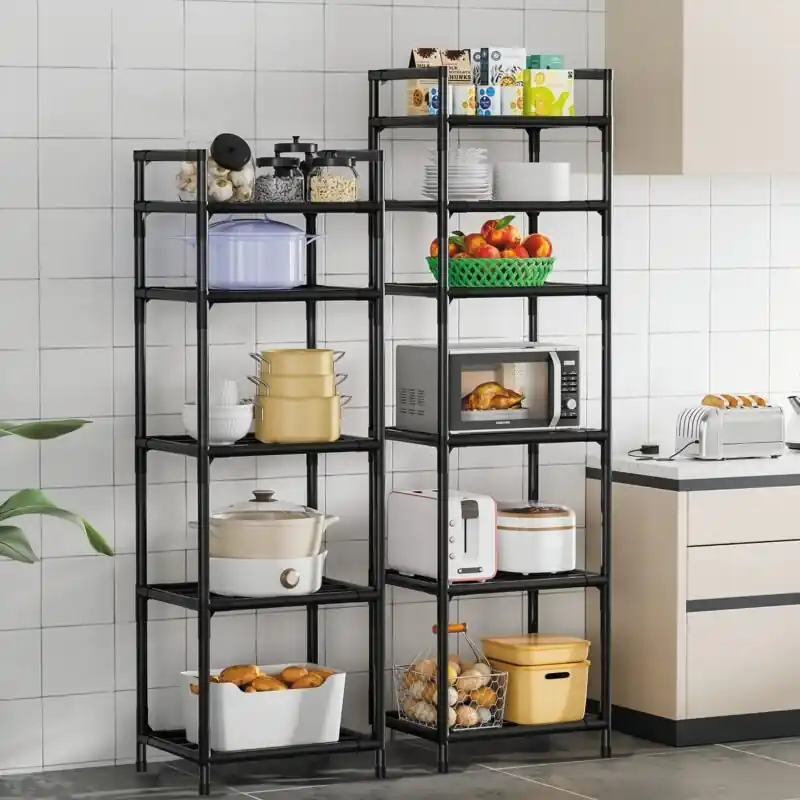 Asian Style 4tier Stainless Steel Storage Rack White Versatile Organizer