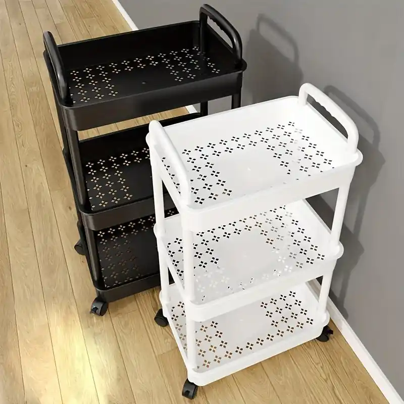 Compact Multilayer Trolley Storage Cart With Wheels For Home Organization