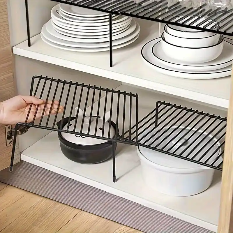 Adjustable Metal Kitchen Shelf Organizer Nonslip Rustproof Spacesaving Spice Rack
