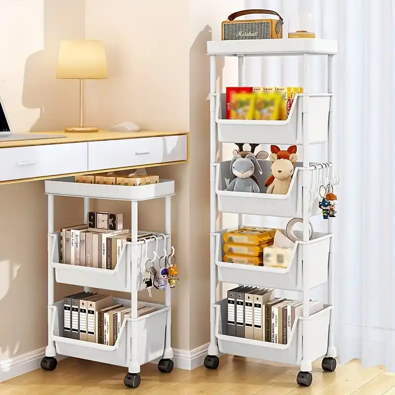 Multilayer Rolling Storage Cart For Kitchen Living Room Bedroom