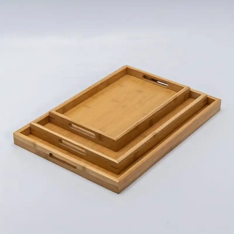 Ecofriendly Bamboo Serving Tray With Handles Versatile For All Spaces