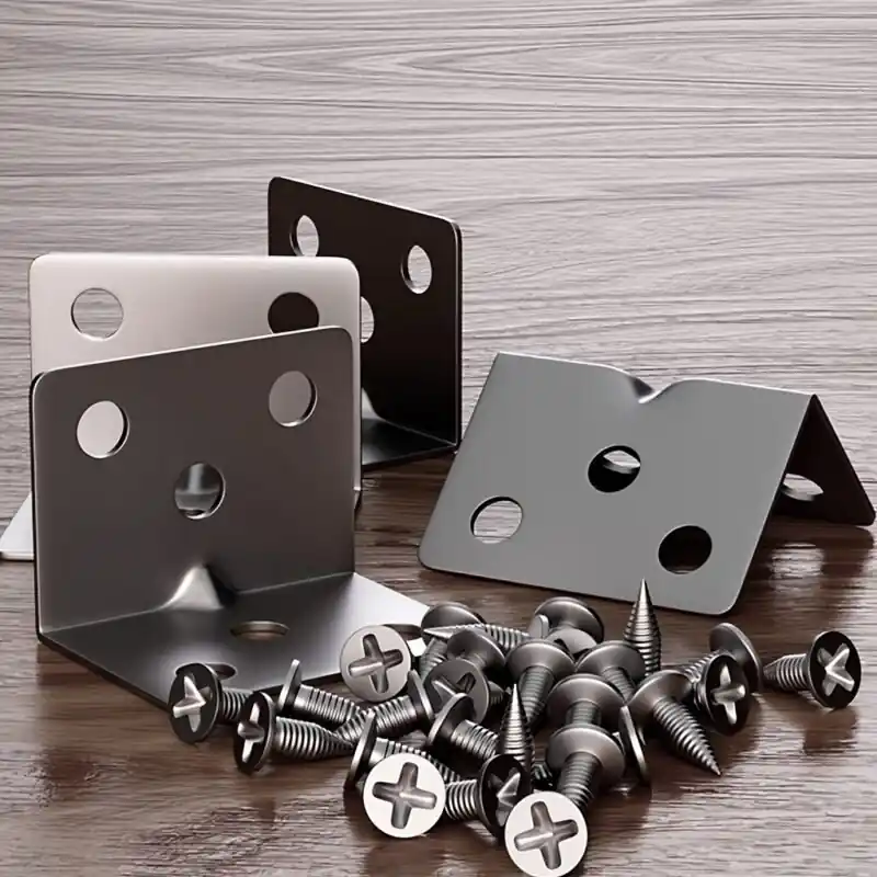 10pcs Heavyduty Stainless Steel 90degree Lshaped Brackets For Furniture Assembly