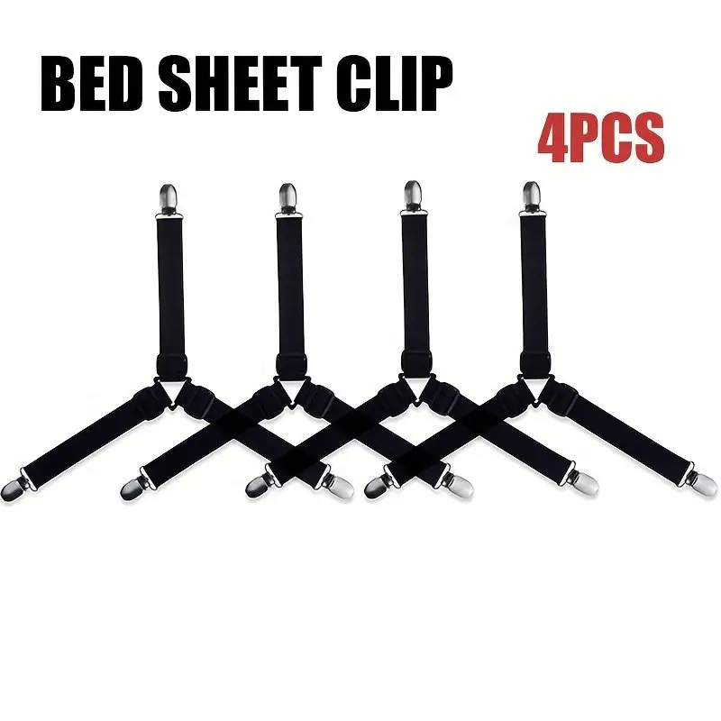 4pcs Adjustable Triangle Bed Sheet Clips Antislip Sofa Tablecloth Fasteners