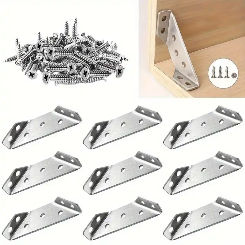 Universal Stainless Steel Heavy Duty Furniture Corner Brackets 50pcs10sets