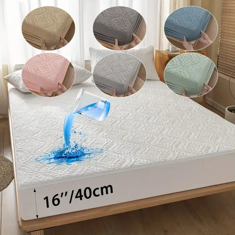 Ultrasoft Waterproof Bamboo Mattress Protector Pillowcases Antimite Cooling