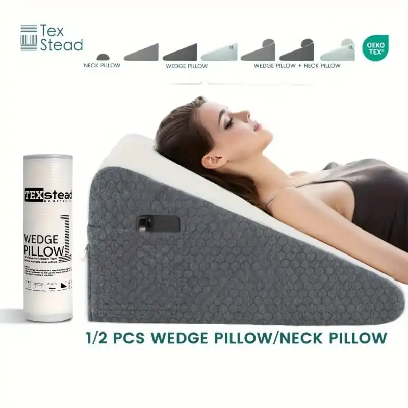 Orthopedic Memory Foam Wedge Pillow Set Back Leg Knee Support