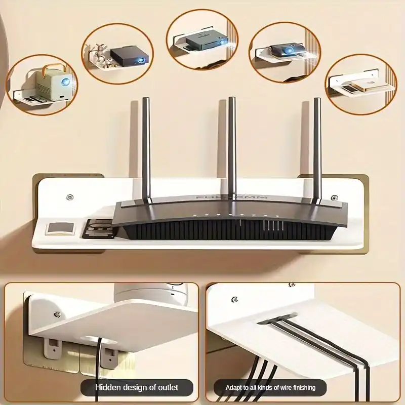 Nodrill Wallmounted Metal Shelf For Projectors Routers Settop Boxes