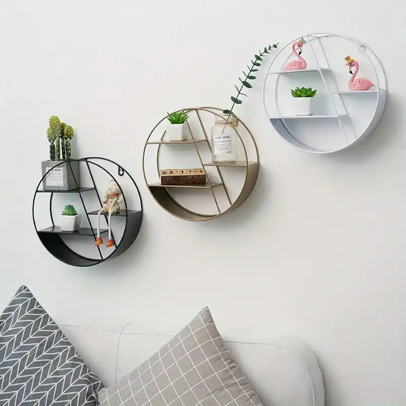 Nordic Iron Wall Shelf Decorative Storage Rack For Home Decor