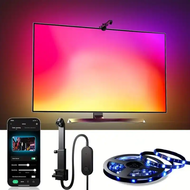 Led Tv Backlight Strip Rgb Ambient Lighting With App Music Sync