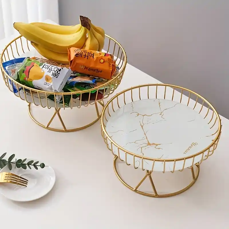 Elegant European Ceramic Fruit Plate Luxury Snack Tray Dessert Stand