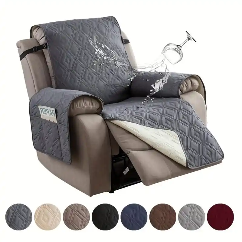 Waterproof Nonslip Recliner Chair Cover With Pocket Washable Pet Protector