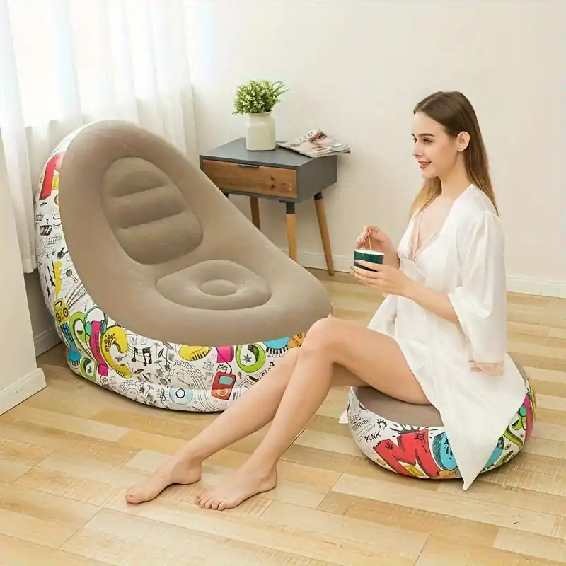 Portable Inflatable Pvc Lounge Chair With Footrest Ultimate Daily Comfort