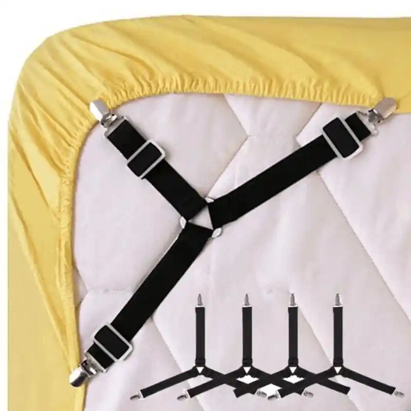 4piece Nonslip Triangle Quilt Clips Adjustable Elastic Sofa Straps