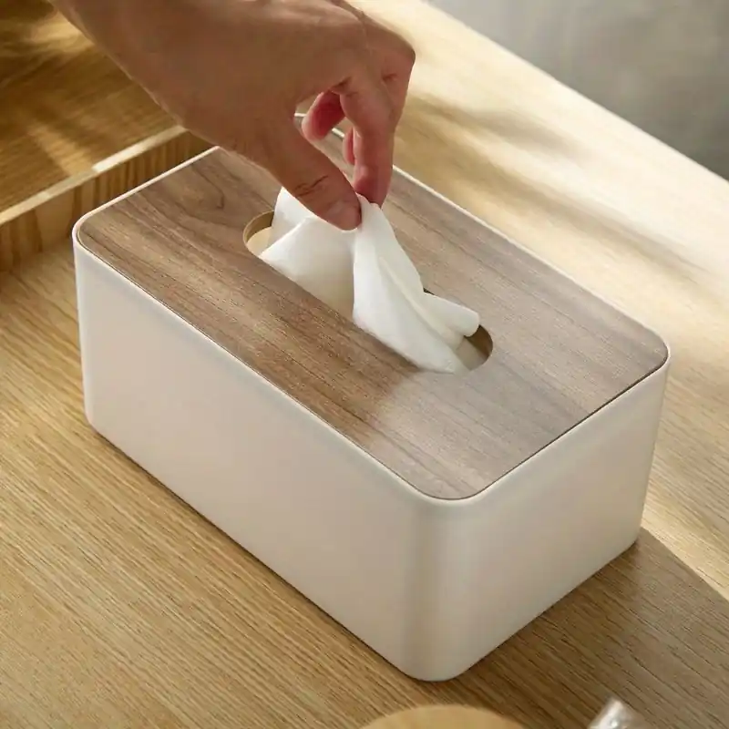 Ecofriendly Bamboo Tissue Box Stylish Storage For Home Office Hotel