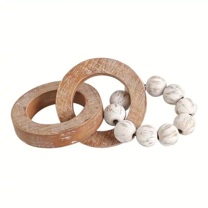 Rustic Handmade Wood Chain Link Decor Farmhouse Boho Home Accent