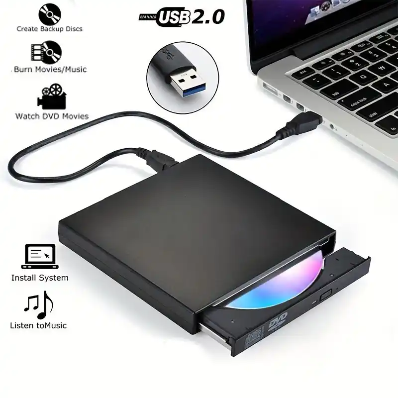 Highspeed Usb20 External Dvd Drive For Laptops Cddvd Readerwriter