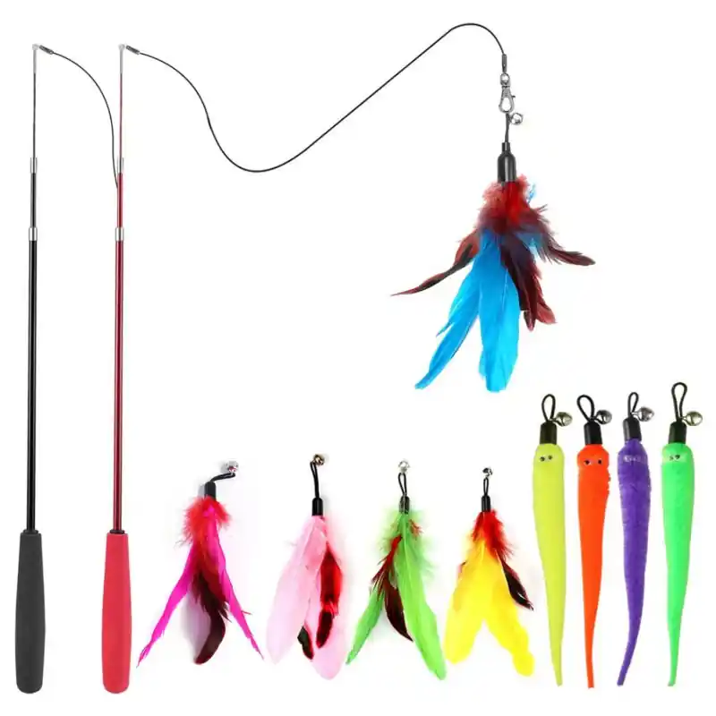 Ultimate 11piece Interactive Cat Toy Set With Teaser Stick Extras