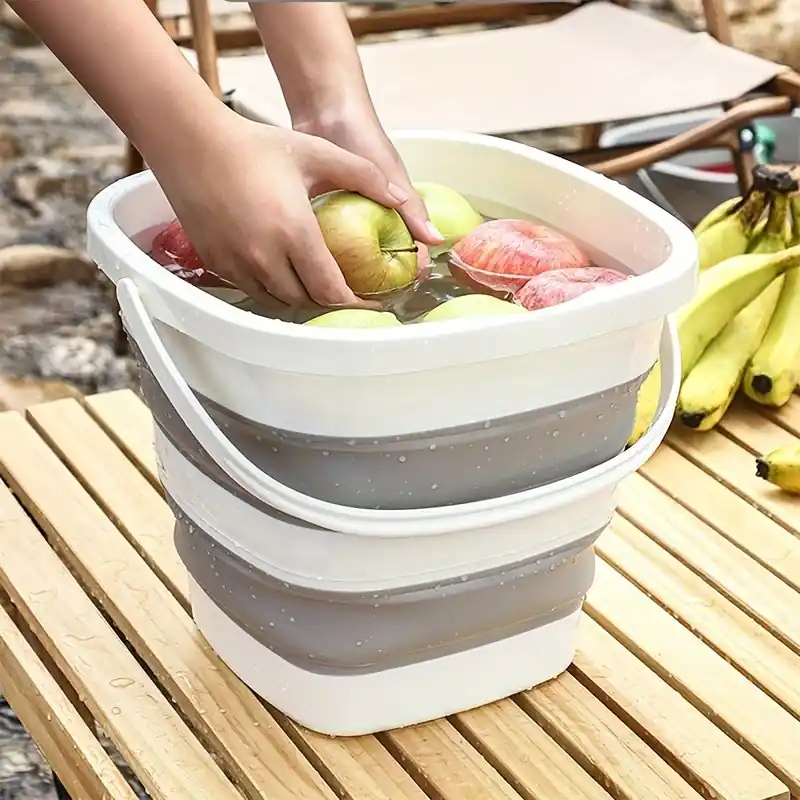 Collapsible 10l Folding Bucket For Camping Fishing Household Beach Essentials
