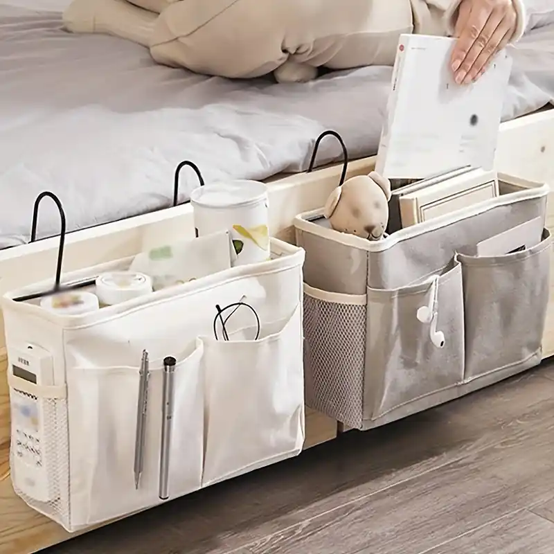 Compact Bedside Hanging Basket Dorm Storage Rack Snack Organizer