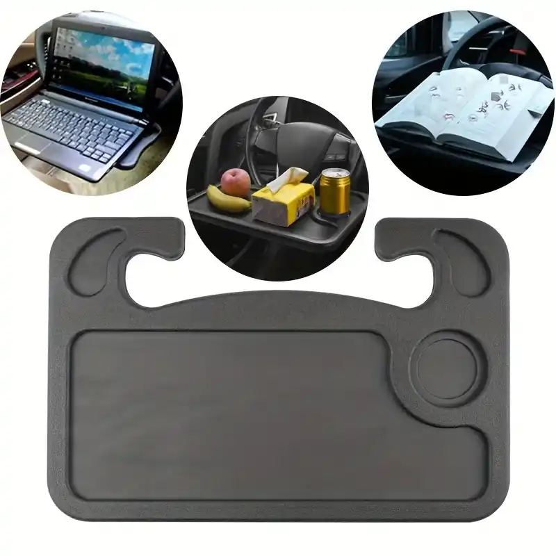 2in1 Car Steering Wheel Tray Portable Dining Workstation Solution
