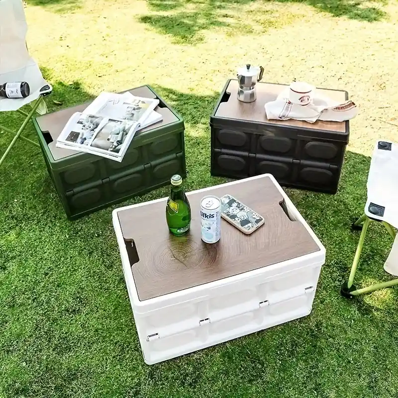Waterproof Multipurpose Car Trunk Organizer Folding Storage Box With Wooden Lid