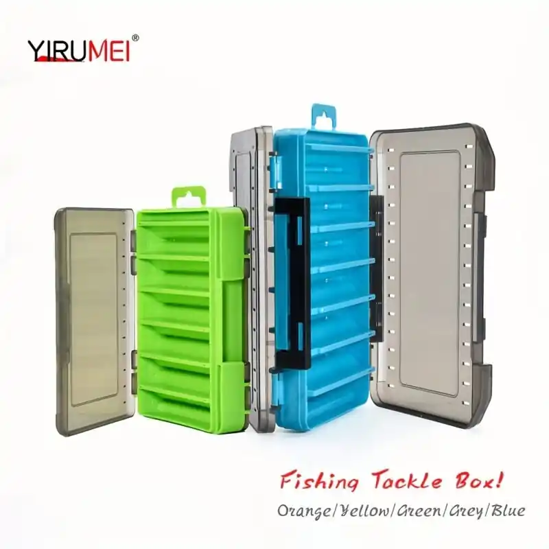 Double Sided Fishing Tackle Box 14 Cell Bait Hook Organizer
