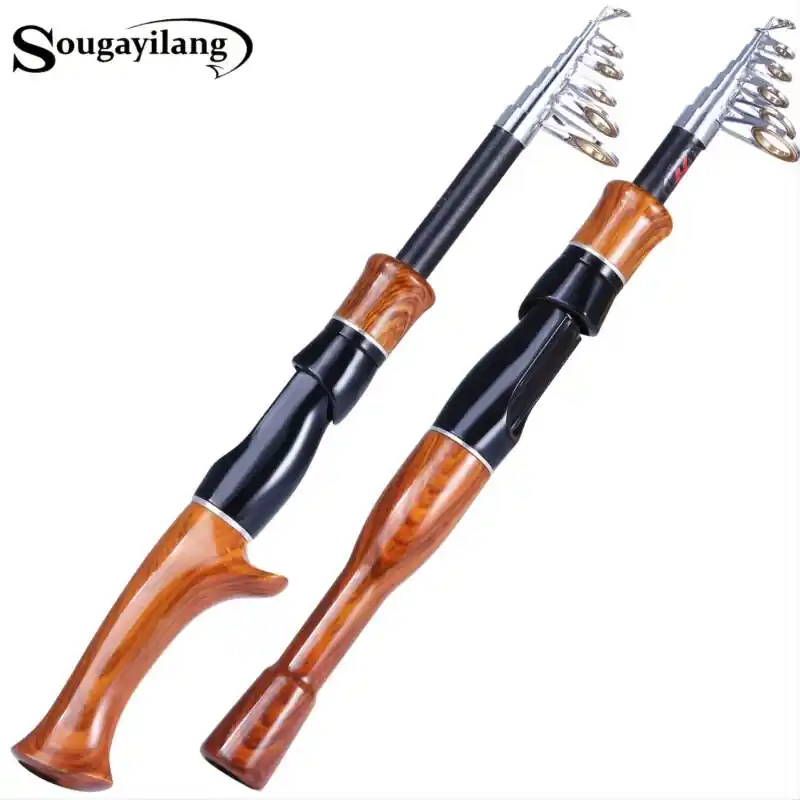 Lightweight Sougayilang Telescopic Fishing Rod Portable Durable Cork Handle