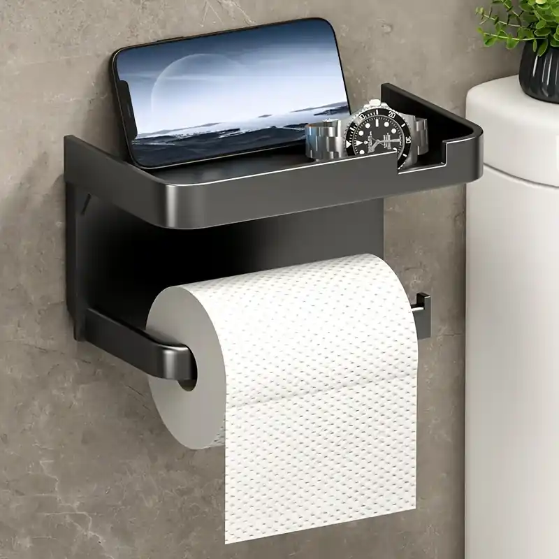 Wallmounted Dualpurpose Toilet Paper Holder Bathroom Storage Box