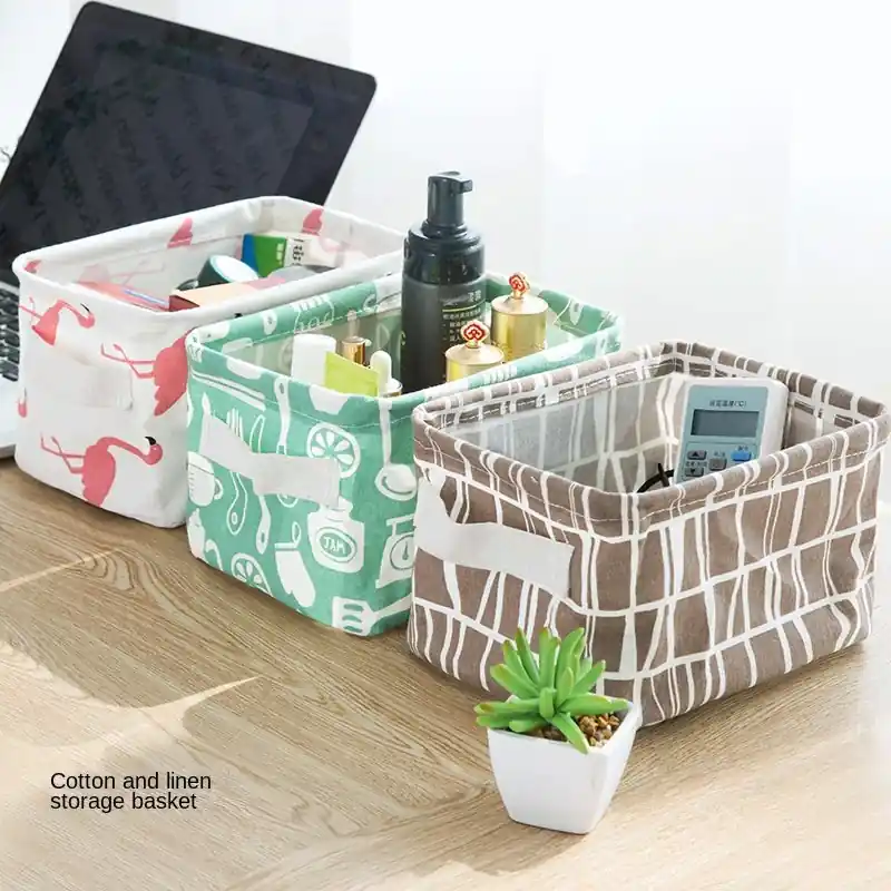 Versatile Portable Folding Storage Basket Lightweight Fabric Organizer With Handles