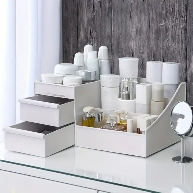 Large Capacity Drawer Cosmetic Storage Box Desktop Makeup Organizer Rack