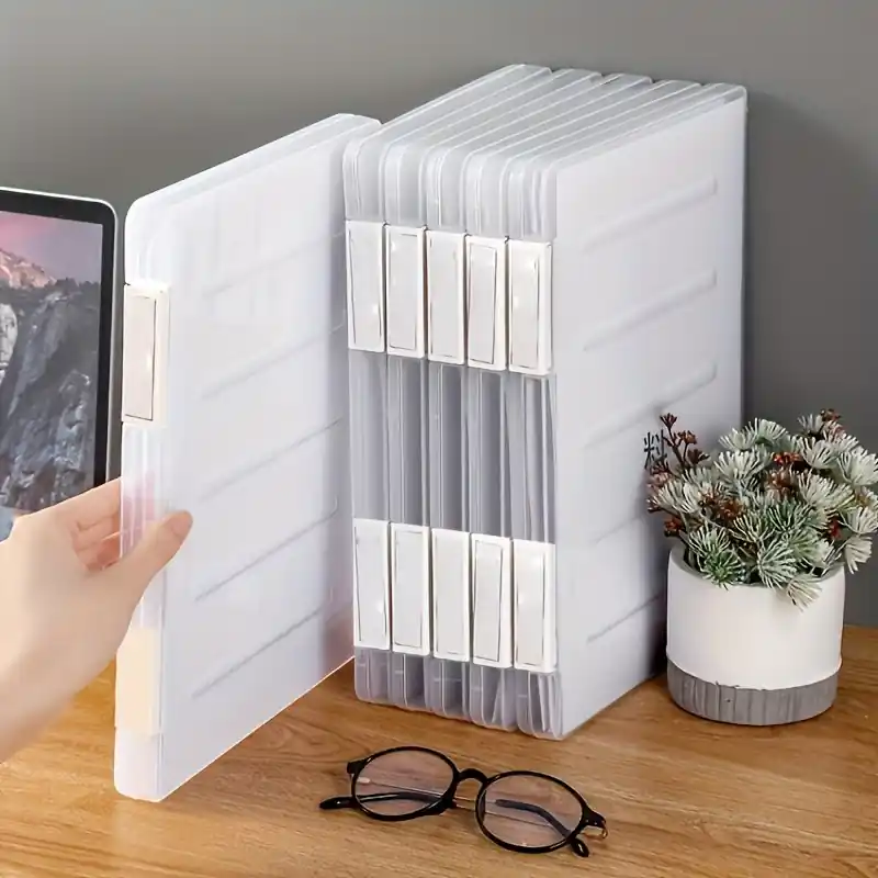 A4 Clear File Organizer Durable Stackable Plastic Box For Office Documents