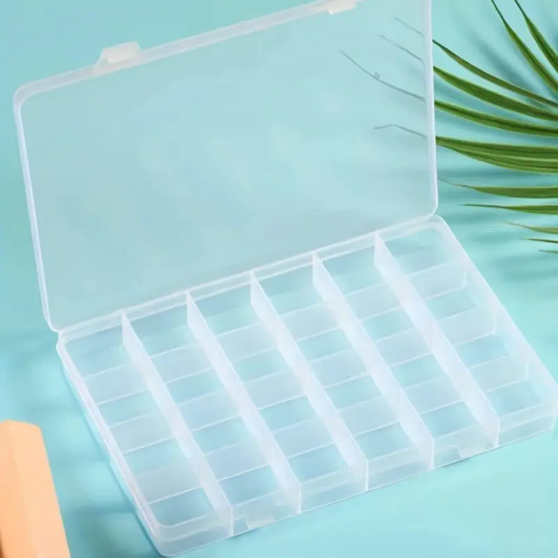24compartment Clear Jewelry Box Adjustable Plastic Organizer For Crafts Beads